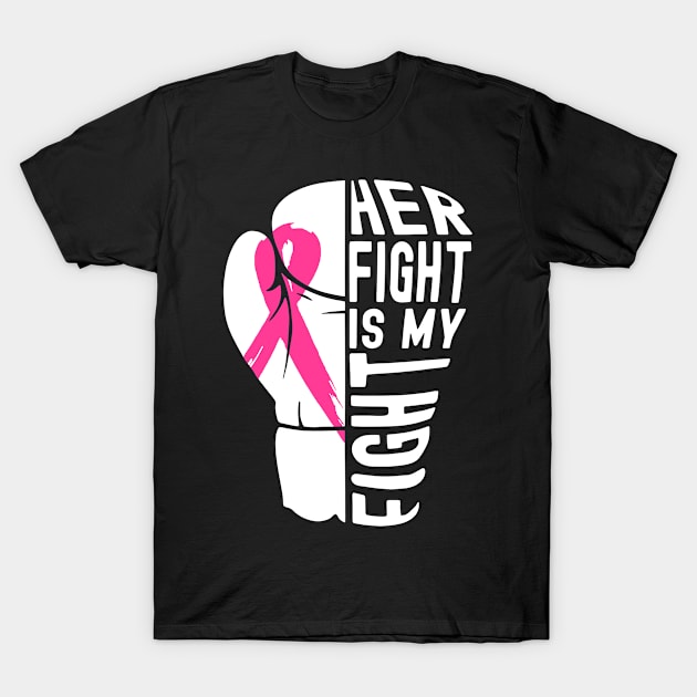 Her fight is my fight, Breast Cancer Awareness Husband Support Squad T-Shirt by Fomah